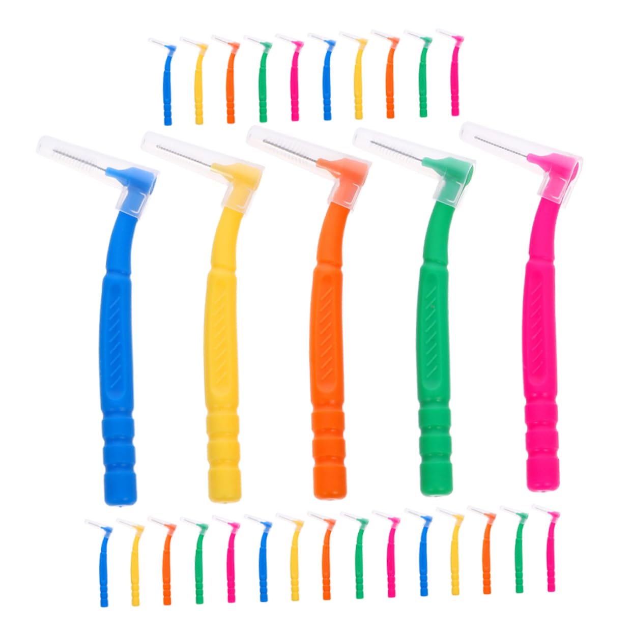 Baluue 150pezzi Spazzolini Interdentali Manuali Per Pulizia Orale Spazzole Shape Per Denti Con Manico Comodo Per Spazi Interdentali e Apparecchi Ortodontici