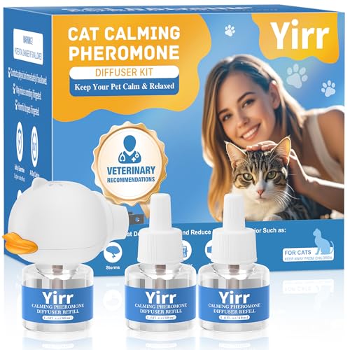 Yirr Cat Calming Diffuser, 4 in 1 Kitten Pheromones Calming Diffuser, Multicat…