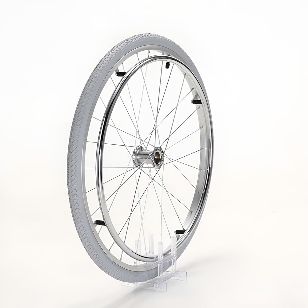 1 Par de Ruedas Traseras de Repuesto para Silla de Ruedas de 24 pulgadas, 24 x 1 3/8 Inflables Neumáticos, Rodamientos de 12 mm (1/2"), Accesorios Manuales para Silla de Ruedas