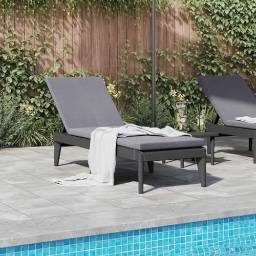 Chaise longue d'extérieur en polypropylène anthracite résistante aux UV