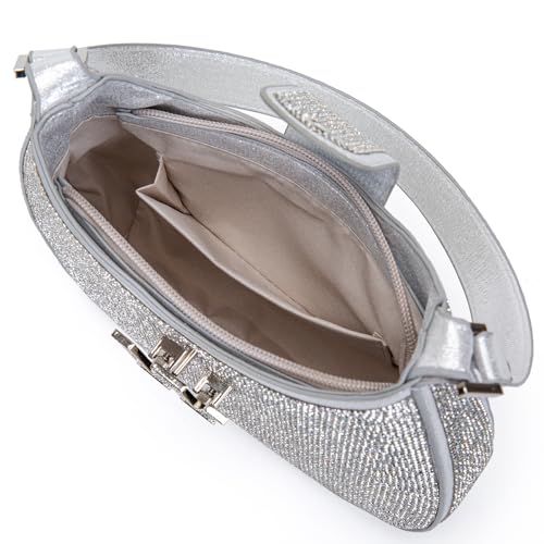 Image of BBTT.ful Rhinestone Evening Handbags Sparkling Crystal Purse Daily Casual Shoulder Bag