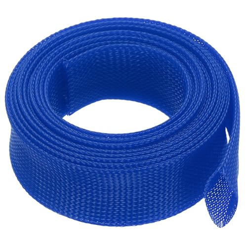 uxcell Expandable Sleeving,2 3/8-inch 10ft Cable Sleeve, Blue