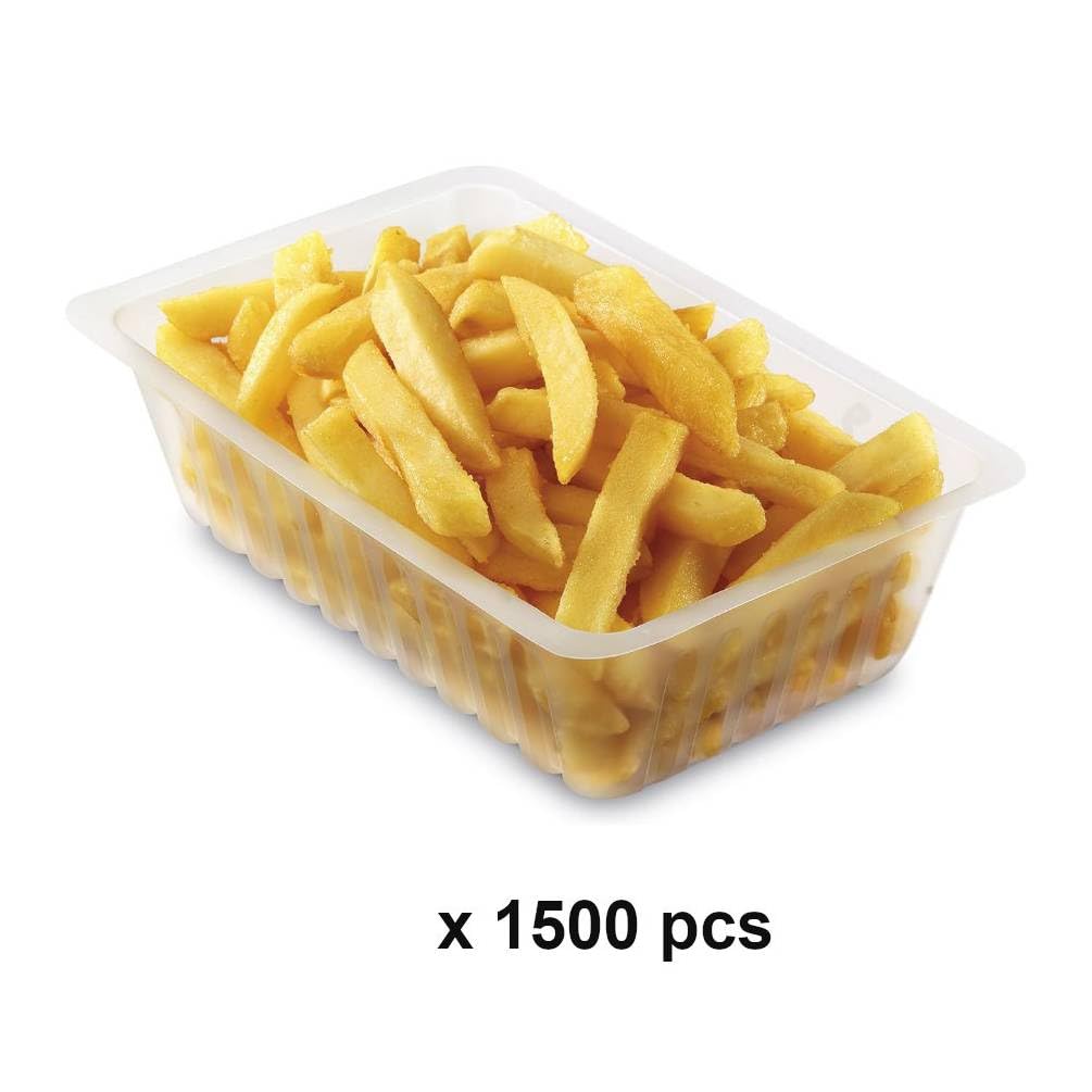 D-Work 1500 Barquettes Charcutières 500cc de 14,3 x 11,1 x 4,9 cm - Emballage Pro Fraîcheur Transparent Alimentaire