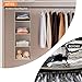VERONLY Hanging Closet Organizer with Bamboo Shelves - Foldable Closet Storage for Baby Clothes, Towels, Scarves,Space Saving Shelves Organizer (White)