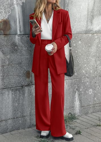 image for KIRUNDO Women's 2025 Spring Fall 2 Piece Blazer Set Casual Loose Long 