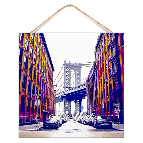 Vue de la ville de New York sur bois, le cadeau vintage idéal pour un salon