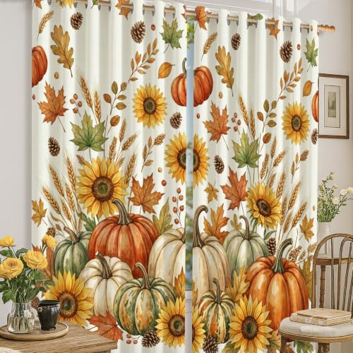 Rideaux occultants rustiques infroissables orange automne