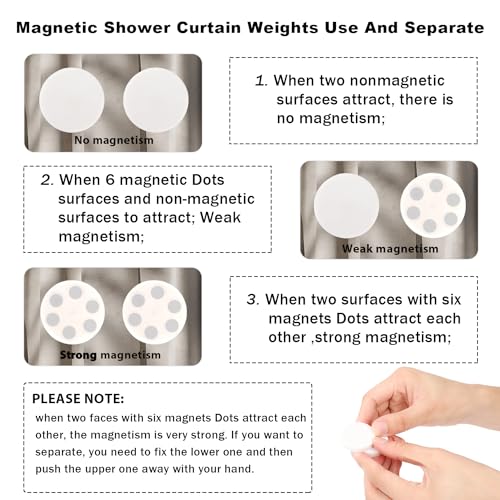 Yixangdd 8 Packs Magnetic Shower Curtain Weights,Shower Curtain Weights Magnets,Rubber Covered Heavy Duty Weights thumb #1