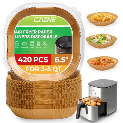 Image of Ctizne 420PCS Air Fryer Liners Disposable for 6.5 inch Square Air Fryers