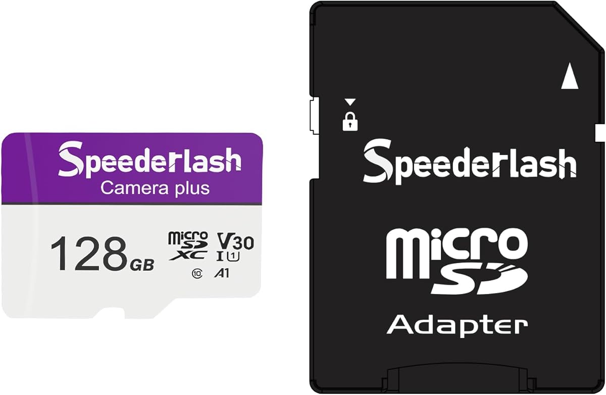 Micro SDXC Memory Card 128GB-Speederlash Camera Plus TF Card with Adapter, Up to 90MB/s Read Speed, 4K UHD&5K Video Support, U1, V30, A1 Rated, Waterproof, for Security Camera, Dashcam : Electronics