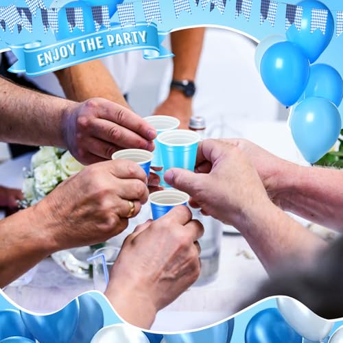 image for Roshtia 100 Pack 2 oz Plastic Shot Cups, Mini Disposable Shot Glasses 