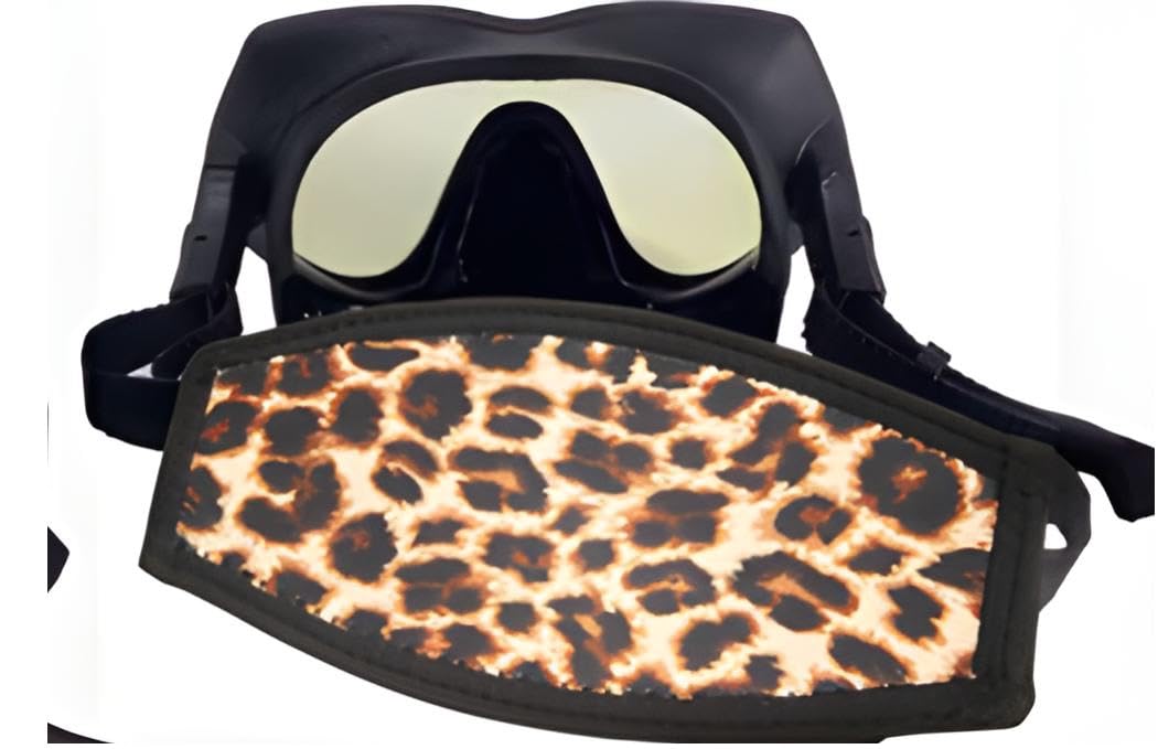 Neoprene Dive Mask Slap Strap, Leopard Print