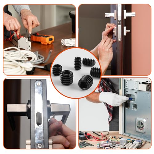 Hapric D8895K-11-N 600 Pcs 14 Size Set Screw Assortment Kit M3/M4/M5/M6/M8 Head Socket Hex Metric Set Screws Assortment Kit Black Zinc Plated 12.9 Alloy Steel Cup-Point Screws thumb #5