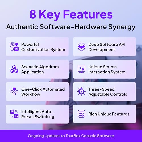 TourBox Elite - Bluetooth Video Editing Controller Color Grading Speed Editor, Intuitive Control, Professional Digital Creator Console for DaVinci, Premiere, Final Cut Pro and More, Mac/PC (Black Set)