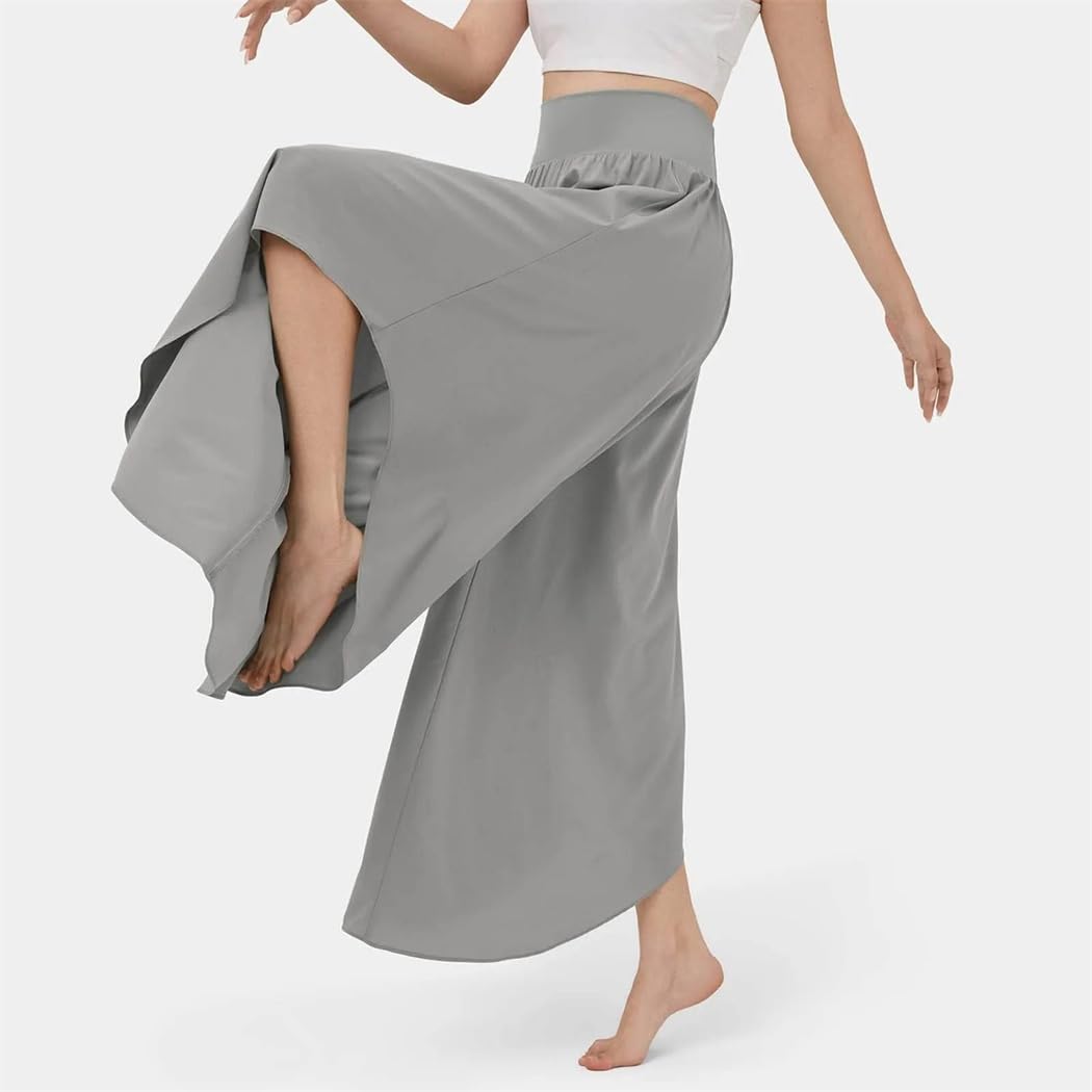 Pantalones Palazzo para mujer, con dobladillo irregular, cintura alta, cortos, ligeros, elásticos, pantalones de playa