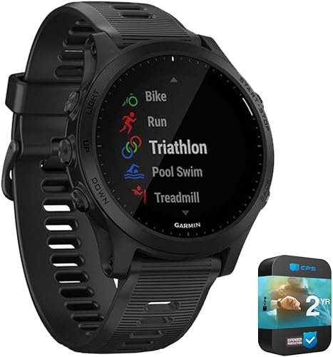 Garmin 010-02063-00 Forerunner 945 GPS Sport Watch (negro) Bundle con 2 YR CPS Paquete de protección mejorada
