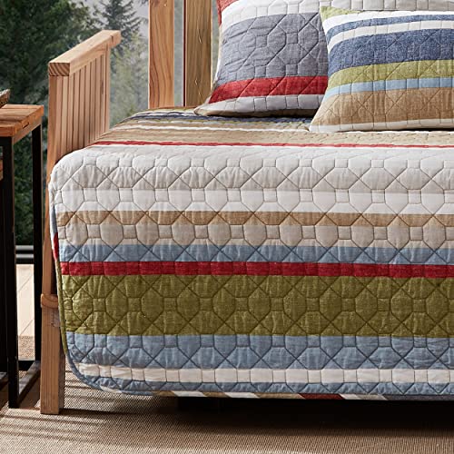 Image of Eddie Bauer- Daybed Set, 4 Piece Cotton Bedding Set, All Season Lodge Home Decor (Salmon Ladder Multi, Daybed)
