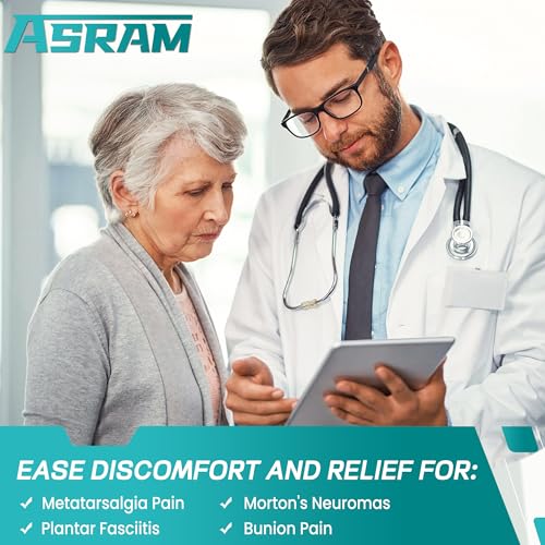Image of ASRAM Metatarsal Pads with Gel Pad,Ball of Foot Cushion,Forefoot Pads,Fabric Soft Socks for Metatarsal Pain Relief, Metatarsalgia,Bone Spur,Aching Feet Relieve Feet Pain.