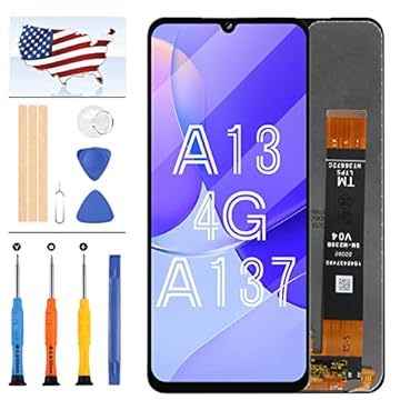 Para Samsung Galaxy A13 SM-A137 tela de substituição SM-A137F SM-A137F/DSN SM-A137F/DS LCD Touch Screen Digitalizador Assembly A137 A135 Display Repiar Kit de peças (não para A13 5G) (preto sem