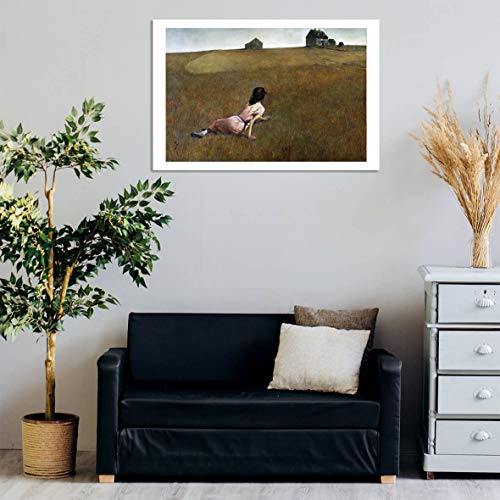 Christina's World Giclée Wyeth petit tableau mat encadré pour mur vide - 3