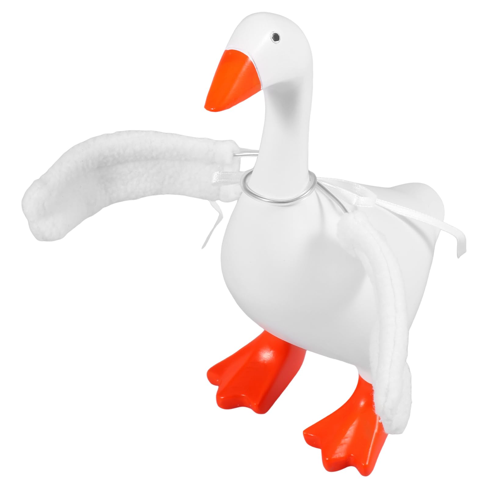 BOBASH 6.5 Inch Magnetic Resin Goose Statue, Cute Tabletop Goose Figurine with Detachable Poseable Wings, Funny Office Desk Decoration & Creative Housewarming Gift for Friends and Coworkers