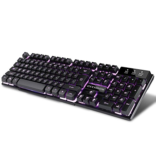 Beemoon 3 Colors LED Backlit Gaming Keyboard, USB Wired Computer Keyboard