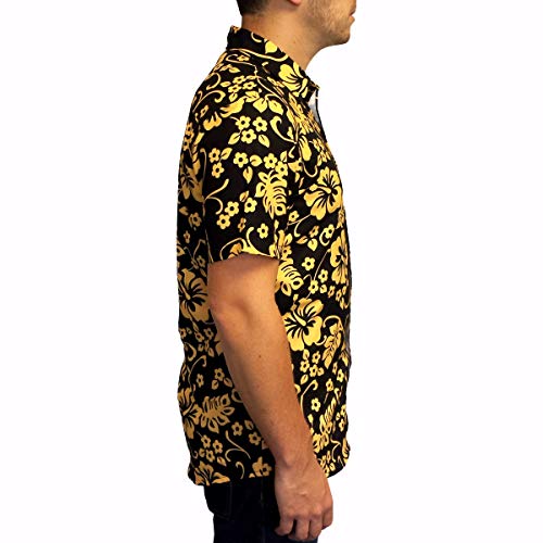 Raoul Duke Floral Shirt - Costume & Everyday Wear - Hawaiian Men's Short Sleeve Button Up - Hunter Las Vegas Movie - Black2