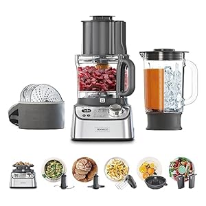 Kenwood MultiPro XL Weigh+ FDM72.990SS – Robot da cucina dotato di Bilancia e Timer integrati, 3 dischi in acciaio e ExpressDice, Ciotola da 3L, velocità variabile, 12 accessori, 1000 Watt
