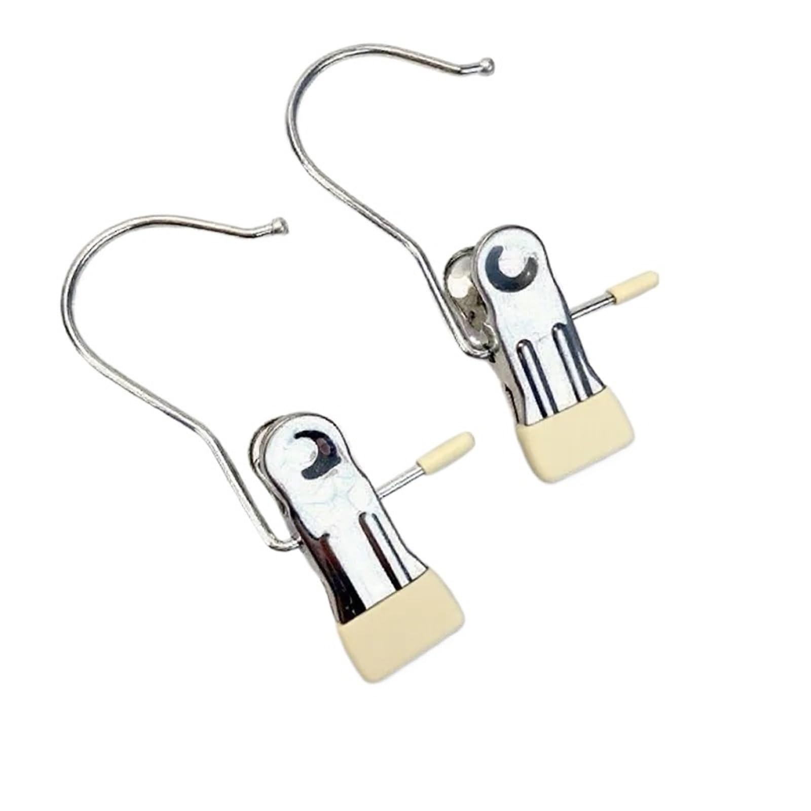 Pinzas for Ropa de Acero Inoxidable, Pinzas for lavandería con Gancho, Colgador for Pantalones, Clips Colgantes portátiles, Organizador for Armario, 20/30/50 Uds para Ropa(Beige,50PCS)