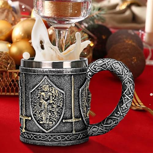 Taza medieval original de 450 ml para regalar a amantes del café y la cerveza 8