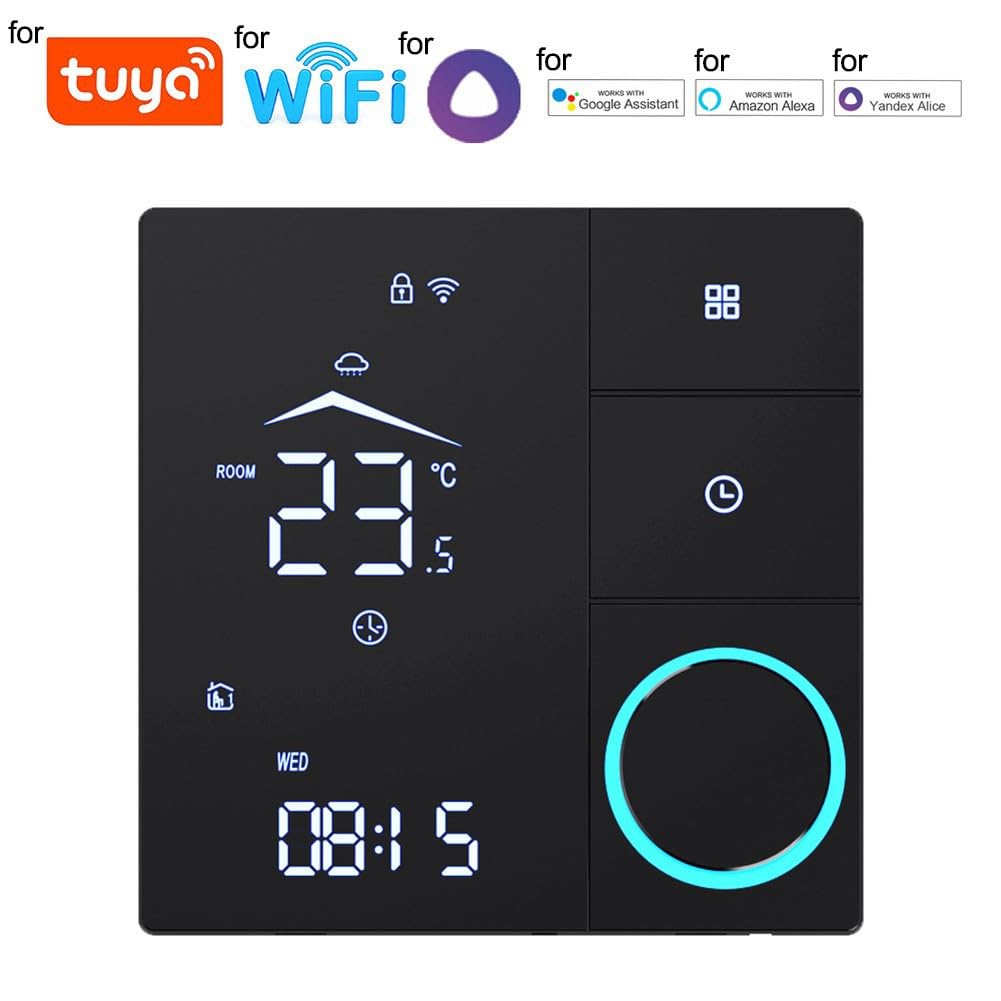KiraKira Inteligentny termostat Wi-Fi do systemów ogrzewania podłogowego i kotła, kolorowy wyświetlacz LCD, inteligentny czas i funkcja blokady przed dziećmi