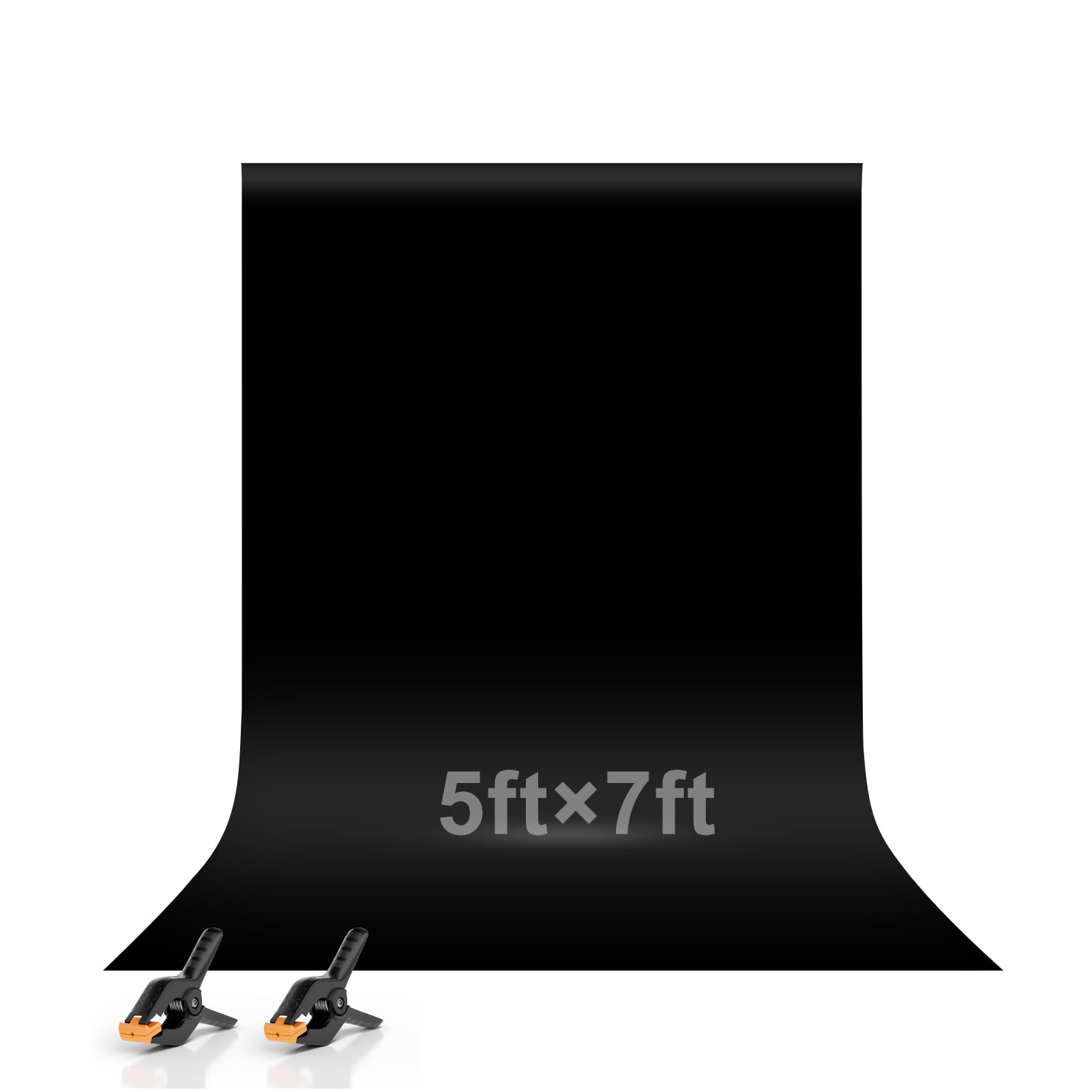 EMART Photo Black Backdrop Curtain, 5 x 7 ft Photography Black Background Fabric Cloth, Back Drops Pack for Photoshoot Party Birthday