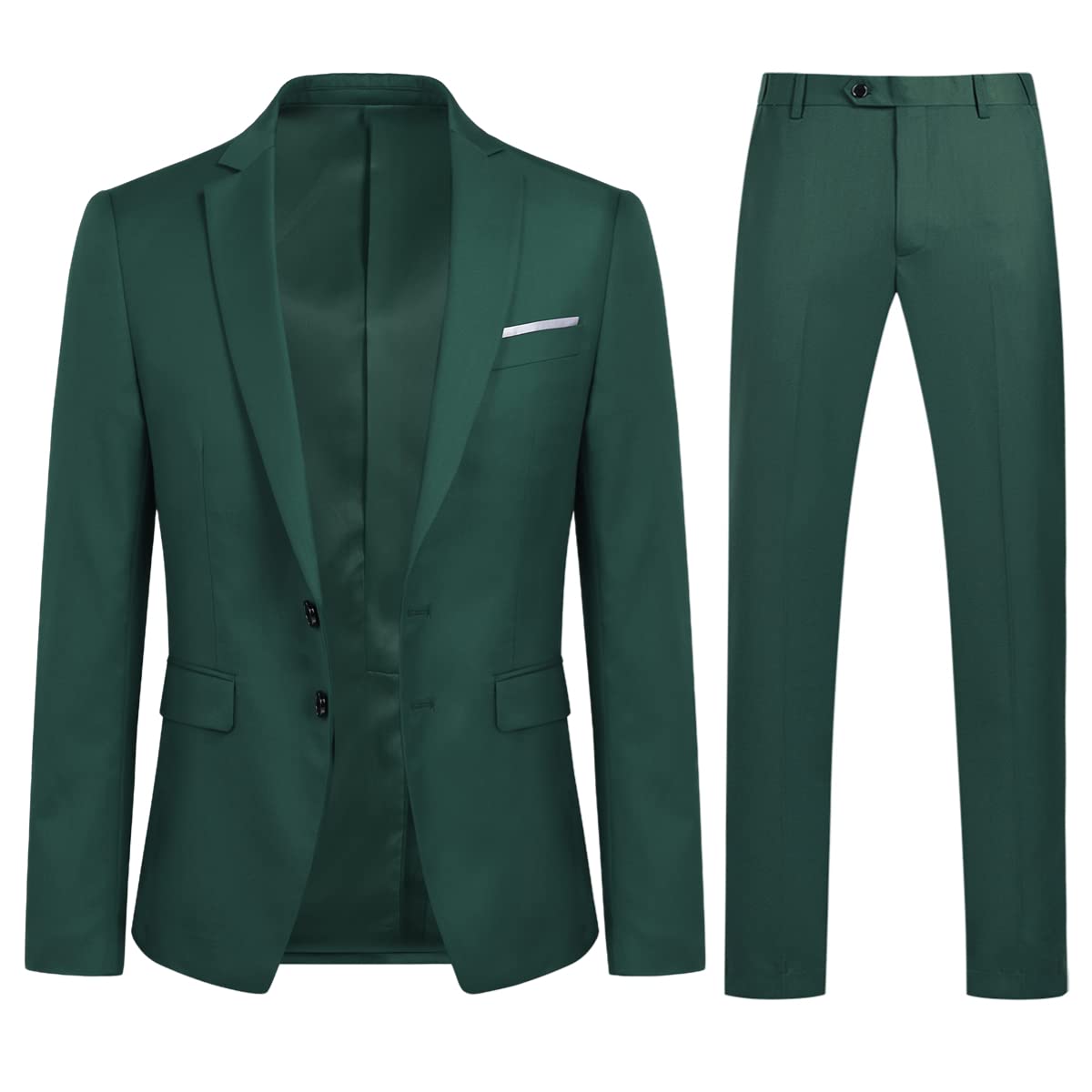 YOUTHUP Costume Homme 2 pièces Slim Fit Mariage Smoking Blazer d'affaires Couleur Uni Veste et Pantalon