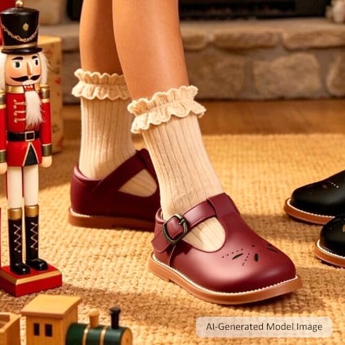 Image of Felix & Flora Toddler Little Girl Princess Dress Shoes-Mary Jane Flats for Girl Party School Shoes