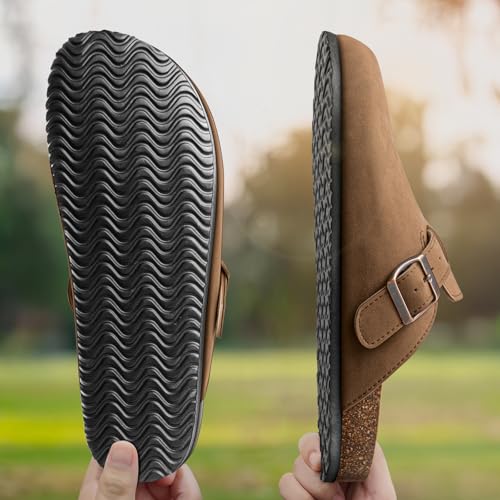 Image of BULLIANT Women Mules Clogs-Memory Foam Cushioned Cork Footbed-Fleece Lined | Unisex | Adjustable Fit | Memory Foam Cushioning | Wet-Resistant PU Shoes for Nurses & Housekeepers