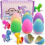 JoyJoyful Einhorn Geschenke Spielzeug für 3 4 5 6 7 8 Jahre Mädchen, 6 Stück Schlüpft Regenbogeneier für Kinder, Geburtstags Ostern Geschenke für Kinder, Mitgebsel Kindergeburtstag Gastgeschenke