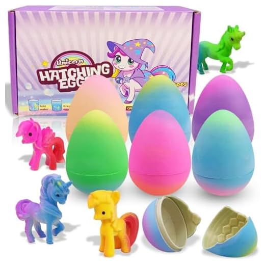 JoyJoyful Einhorn Geschenke Spielzeug für 3 4 5 6 7 8 Jahre Mädchen, 6 Stück Schlüpft Regenbogeneier für Kinder, Geburtstags Ostern Geschenke für Kinder, Mitgebsel Kindergeburtstag Gastgeschenke