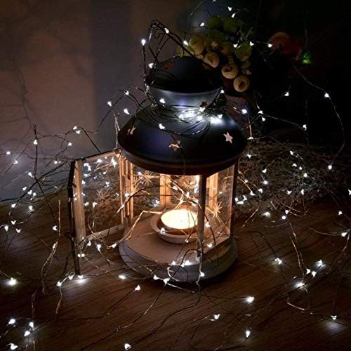 OZS-Solar String Lights Outdoor, 2PK Each 72ft 200LED Solar Powered Lights, 8 Modes Solar Fairy Lights Waterproof for Garden Wedding Party (Silver Wire Cool White)