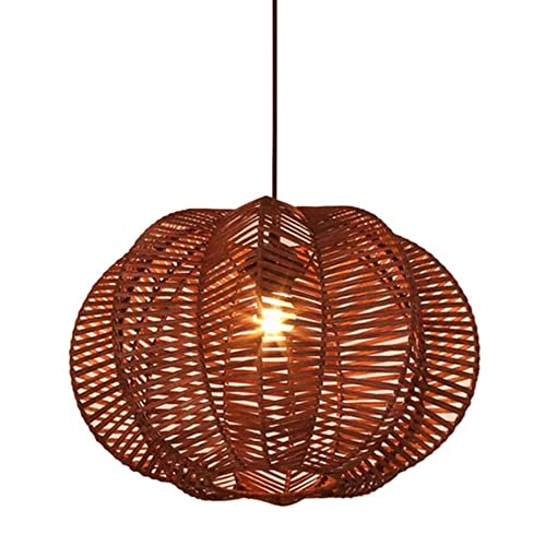 Suspension rotin faite main lustre plafonnier vintage tissé rond