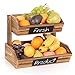 Obstkorb aus Holz mit Tafeln, 2-stufiger Obst und Gemüse Aufbewahrung Obstschale für Küchenarbeitsplatte, Home Dekorative Lagerung, Obst Etagere, Obstregal