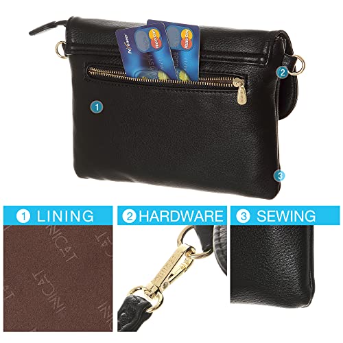 Minicat Inicat Small Crossbody Purse Built In Wallet Crossbody Bags Pocketbooks For Women(Small, Clutch-Black2) #TOP5