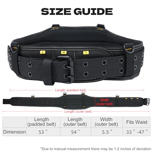 Image of MELOTOUGH Carpenters Tool Belt with Suspenders Professional Tool Belt Combo Organizer With Tool Pouch Suspenders with 32 Pockets and Loops fits 33 inch-47 inchWaist for Electrican /Contractor /Technican(Yellow)