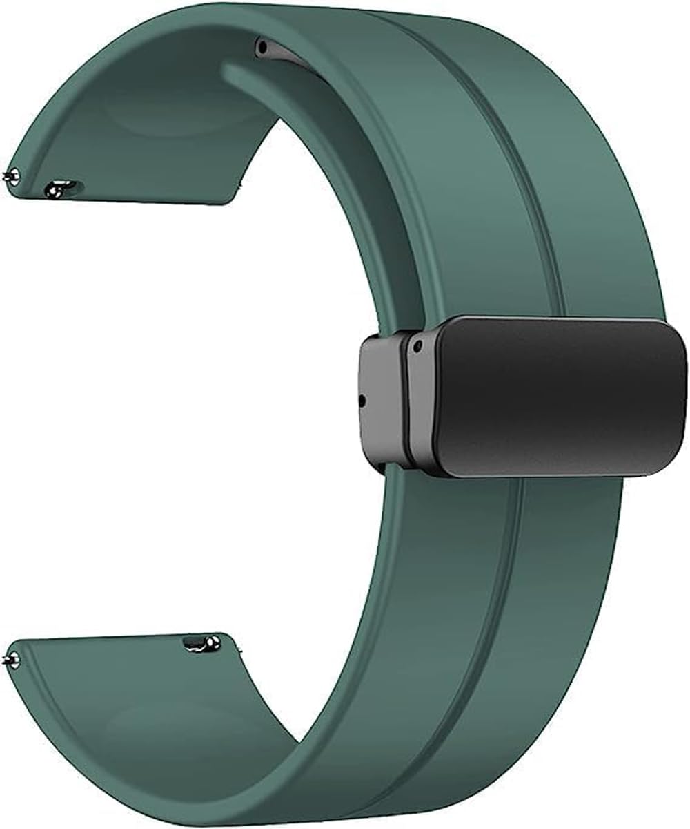 INEFABLE 22mm Smart Watch Straps with Folding Magnetic Lock Compatible with Samsung Galaxy Watch 3(45mm)/Galaxy Watch 46mm/Gear S3 Classic/Frontier & All 22mm Watches Only Strap-Green-Pack of 1-picture-12