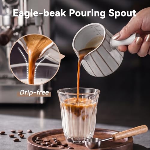 Vaso medidor cerámico con asa 6 oz capacidad miniatura 2