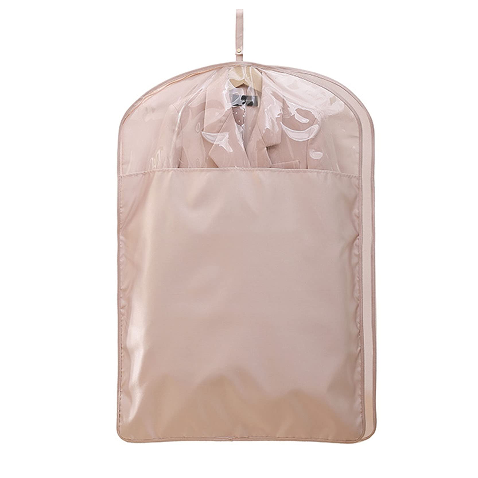 Fundas para Ropa Bolsas para Ropa a Prueba de Polvo 2 Piezas, Fundas para Trajes Bolsa Protectora para Colgar con Ventana Transparente y Cremallera, Duraderas y Lavables, Rosa-59 x 150 cm (Rosa