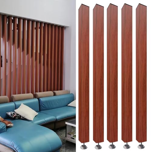 Separador de ambientes de listones de madera, de suelo a techo, sin necesidad de taladrar, perfecto para sala de estar, dormitorio, oficina, dormitorio, pasillo, elegante separador de espacios