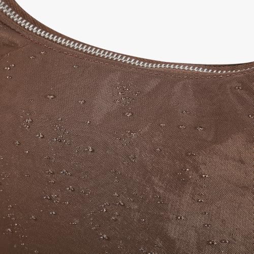 hibear Slouchy Shoulder Bag Small Nylon Meringue Bag for Women Trendy Handbag Hobo Bags for Travel Work College (coffee) - image 5