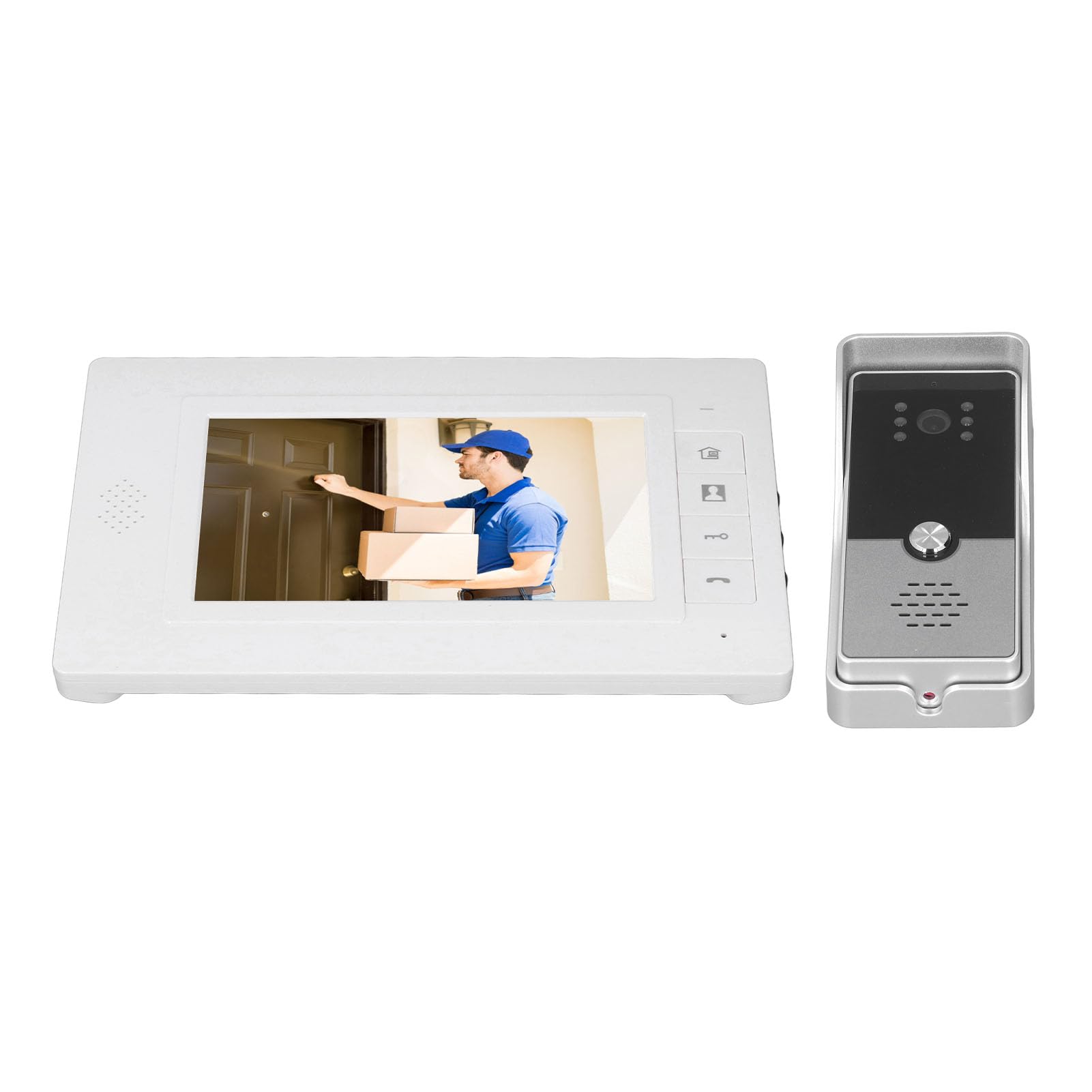 7-calowy Kolorowy Monitor LCD z kamerą HD, System Domofonowy z Noktowizorem i 16 Dzwonkami do Willi, Domów i Biur (wtyczka UE)