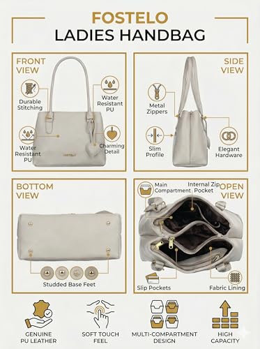 Image of Fostelo Women's Zita Luxe Tote Handbag for Women | Hobo Bag for Work | Ladies Purse | Stylish Shoulder Bag | Gift For Women