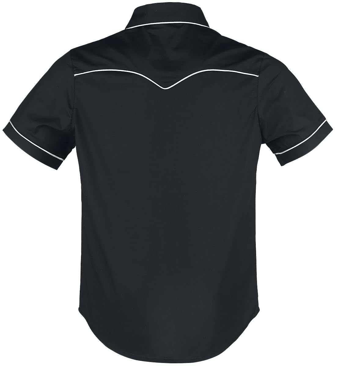 Plain Trim Hombre Camisa Manga Corta Negro/Rojo Regular